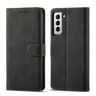 For Samsung Galaxy S21 FE 5G Frosted Anti-theft Brush Horizontal Flip Leather Case with Holder & Card Slots & Wallet(Black)