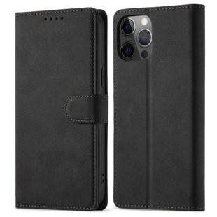 For iPhone 13 Frosted Anti-theft Brush Horizontal Flip Leather Case with Holder & Card Slots & Wallet(Black)