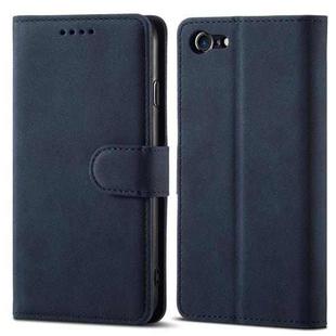 Frosted Anti-theft Brush Horizontal Flip Leather Case with Holder & Card Slots & Wallet For iPhone 8 Plus & 7 Plus(Dark Blue)