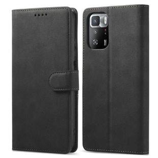 For Xiaomi Redmi Note 10 Frosted Anti-theft Brush Horizontal Flip Leather Case with Holder & Card Slots & Wallet(Black)