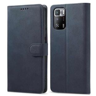 For Xiaomi Redmi Note 10 Frosted Anti-theft Brush Horizontal Flip Leather Case with Holder & Card Slots & Wallet(Dark Blue)