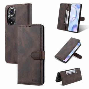 For Honor 50 AZNS Dream II Skin Feel PU+TPU Horizontal Flip Leather Case with Holder & Card Slots & Wallet(Coffee)
