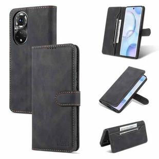 For Honor 50 AZNS Dream II Skin Feel PU+TPU Horizontal Flip Leather Case with Holder & Card Slots & Wallet(Black)