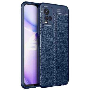 For vivo Y21 Litchi Texture TPU Shockproof Case(Navy Blue)