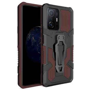 For Xiaomi Mi 11T / 11T Pro Armor Warrior Shockproof PC + TPU Protective Case(Brown)