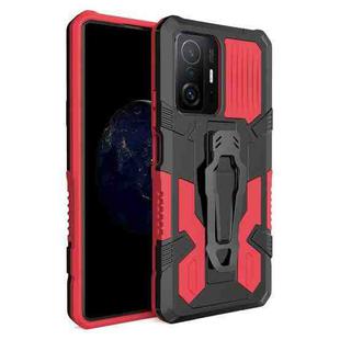 For Xiaomi Mi 11T / 11T Pro Armor Warrior Shockproof PC + TPU Protective Case(Red)