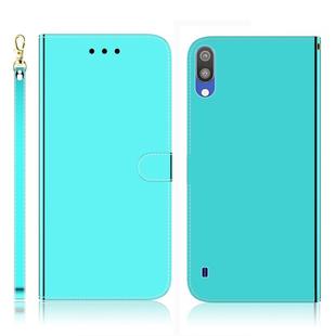 For Galaxy A10 / M10 Imitated Mirror Surface Horizontal Flip Leather Case with Holder & Card Slots & Wallet & Lanyard(Mint Green)