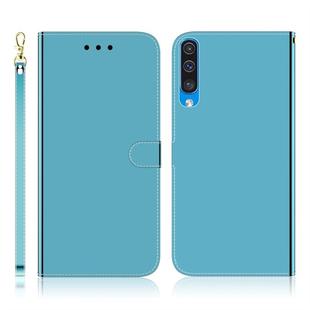 For Galaxy A50 Imitated Mirror Surface Horizontal Flip Leather Case with Holder & Card Slots & Wallet & Lanyard(Blue)