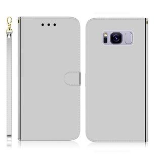 For Galaxy S8+ Imitated Mirror Surface Horizontal Flip Leather Case with Holder & Card Slots & Wallet & Lanyard(Silver)