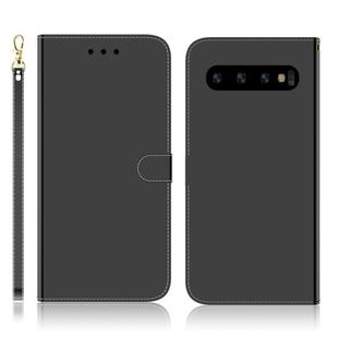 For Galaxy S10+ Imitated Mirror Surface Horizontal Flip Leather Case with Holder & Card Slots & Wallet & Lanyard(Black)