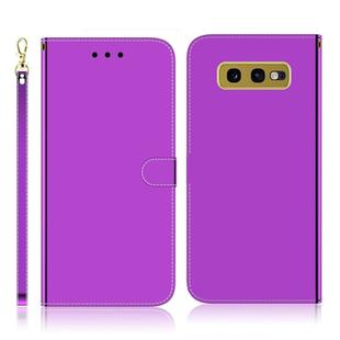 For Galaxy S10e Imitated Mirror Surface Horizontal Flip Leather Case with Holder & Card Slots & Wallet & Lanyard(Purple)