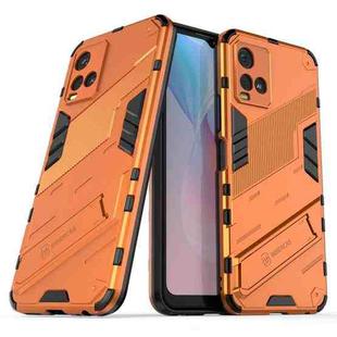 For vivo Y21 Punk Armor 2 in 1 PC + TPU Shockproof Case with Invisible Holder(Orange)