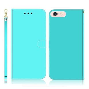 For iPhone 6 Plus / 6s Plus Imitated Mirror Surface Horizontal Flip Leather Case with Holder & Card Slots & Wallet & Lanyard(Mint Green)