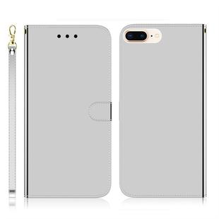 For iPhone 7 Plus / 8 Plus Imitated Mirror Surface Horizontal Flip Leather Case with Holder & Card Slots & Wallet & Lanyard(Silver)