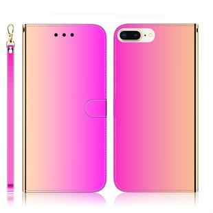 For iPhone 7 Plus / 8 Plus Imitated Mirror Surface Horizontal Flip Leather Case with Holder & Card Slots & Wallet & Lanyard(Gradient Color)