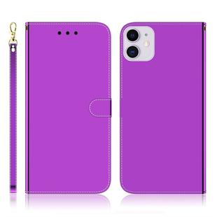 For iPhone 11 Imitated Mirror Surface Horizontal Flip Leather Case with Holder & Card Slots & Wallet & Lanyard(Purple)