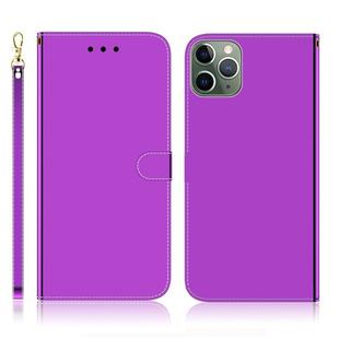 For iPhone 11 Pro Max Imitated Mirror Surface Horizontal Flip Leather Case with Holder & Card Slots & Wallet & Lanyard(Purple)
