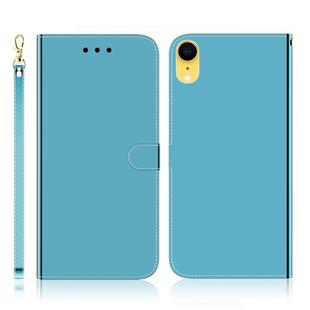 For iPhone XR Imitated Mirror Surface Horizontal Flip Leather Case with Holder & Card Slots & Wallet & Lanyard(Blue)