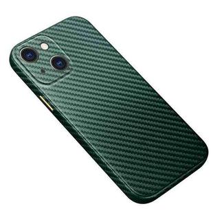 For iPhone 13 mini Carbon Fiber Texture Kevlar All-inclusive Shockproof Phone Protective Case (Emerald Green)