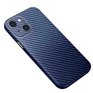 Carbon Fiber Texture Kevlar All-inclusive Shockproof Phone Protective Case For iPhone 13(Sapphire Blue)