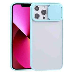 For iPhone 13 Sliding Camera Cover Design TPU Protective Case(Sky Blue)