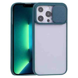 For iPhone 13 Pro Max Sliding Camera Cover Design TPU Protective Case (Dark Green)