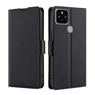 For Google Pixel 5 Ultra-thin Voltage Side Buckle PU + TPU Horizontal Flip Leather Case with Holder & Card Slot(Black)