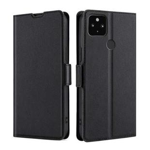 For Google Pixel 5 XL 4G & 5G / Pixel 4a 5G Ultra-thin Voltage Side Buckle PU + TPU Horizontal Flip Leather Case with Holder & Card Slot(Black)