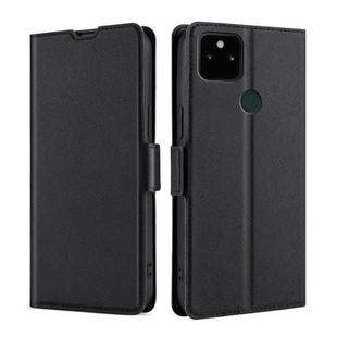 For Google Pixel 5a Ultra-thin Voltage Side Buckle PU + TPU Horizontal Flip Leather Case with Holder & Card Slot(Black)
