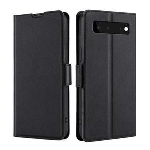 For Google Pixel 6 Ultra-thin Voltage Side Buckle PU + TPU Horizontal Flip Leather Case with Holder & Card Slot(Black)