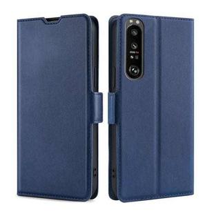 For Sony Xperia 1 III Ultra-thin Voltage Side Buckle PU + TPU Horizontal Flip Leather Case with Holder & Card Slot(Blue)