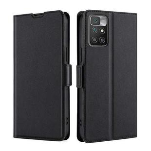 For Xiaomi Redmi 10 Ultra-thin Voltage Side Buckle PU + TPU Horizontal Flip Leather Case with Holder & Card Slot(Black)