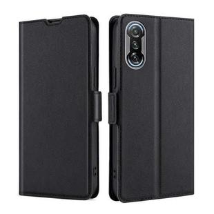 For Xiaomi Redmi K40 Gaming Ultra-thin Voltage Side Buckle PU + TPU Horizontal Flip Leather Case with Holder & Card Slot(Black)