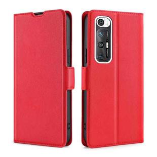 For Xiaomi Mi 10S Ultra-thin Voltage Side Buckle PU + TPU Horizontal Flip Leather Case with Holder & Card Slot(Red)