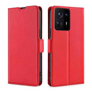 For Xiaomi Mix 4 Ultra-thin Voltage Side Buckle PU + TPU Horizontal Flip Leather Case with Holder & Card Slot(Red)