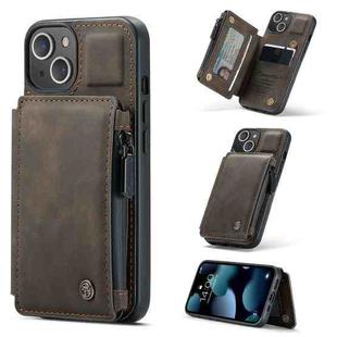 For iPhone 13 CaseMe C20 Multifunctional PC + TPU Protective Case with Holder & Card Slot & Wallet(Coffee)