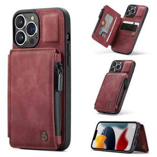 For iPhone 13 Pro CaseMe C20 Multifunctional PC + TPU Protective Case with Holder & Card Slot & Wallet (Red)