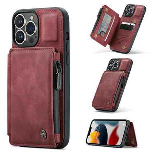 For iPhone 13 Pro Max CaseMe C20 Multifunctional PC + TPU Protective Case with Holder & Card Slot & Wallet (Red)