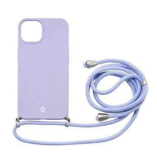 For iPhone 13 MOMAX All-inclusive TPU Shockproof Protective Case with Lanyard(Purple)