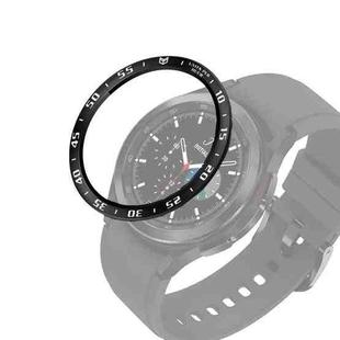 For Samsung Galaxy Watch4 Classic 42mm Smart Watch Steel Bezel Ring, A Version(Black Ring White Letter)