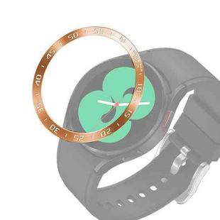 For Samsung Galaxy Watch4 Classic 42mm Smart Watch Steel Bezel Ring, A Version(Rose Gold Ring White Letter)