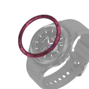 For Samsung Galaxy Watch4 Classic 46mm Smart Watch Steel Bezel Ring, A Version(Wine Red Ring Black Letter)