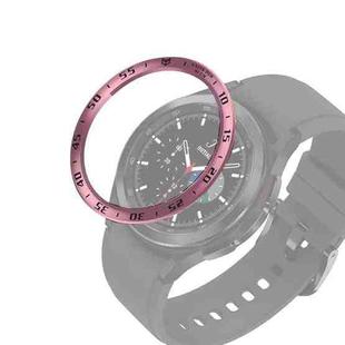 For Samsung Galaxy Watch4 Classic 46mm Smart Watch Steel Bezel Ring, A Version(Rose Pink Ring Black Letter)