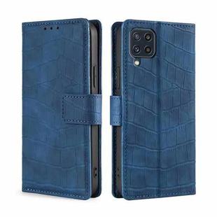 For Samsung Galaxy M32 Skin Feel Crocodile Texture Magnetic Clasp Horizontal Flip PU Leather Case with Holder & Card Slots & Wallet(Blue)