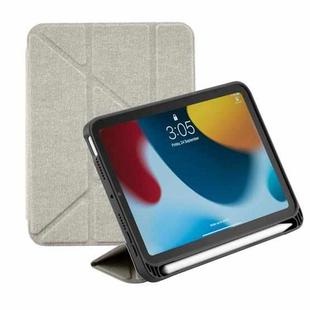 MOMAX TPU+PU Horizontal Flip Leather Tablet Case with Holder & Pen Slot & Sleep / Wake-up Function For iPad mini 6(Light Grey)