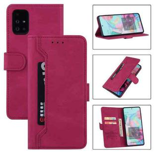 For Samsung Galaxy A02s EU Version Reverse Buckle Horizontal Flip PU Leather Case with Holder & Card Slot & Wallet(Wine Red)