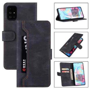 For Samsung Galaxy A51 4G Reverse Buckle Horizontal Flip PU Leather Case with Holder & Card Slot & Wallet(Black)