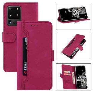For Samsung Galaxy S21 Ultra 5G Reverse Buckle Horizontal Flip PU Leather Case with Holder & Card Slot & Wallet(Wine Red)