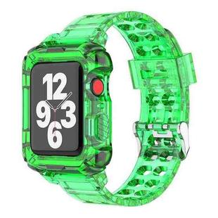 Glacier Transparent Jelly Strap Watch Band For Apple Watch Series 3 & 2 & 1 38mm(Transparent Green)