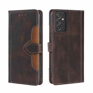 For Samsung Galaxy A82 5G / Quantum 2 Skin Feel Straw Hat Magnetic Buckle Horizontal Flip PU Leather Case with Holder & Card Slots & Wallet(Brown)